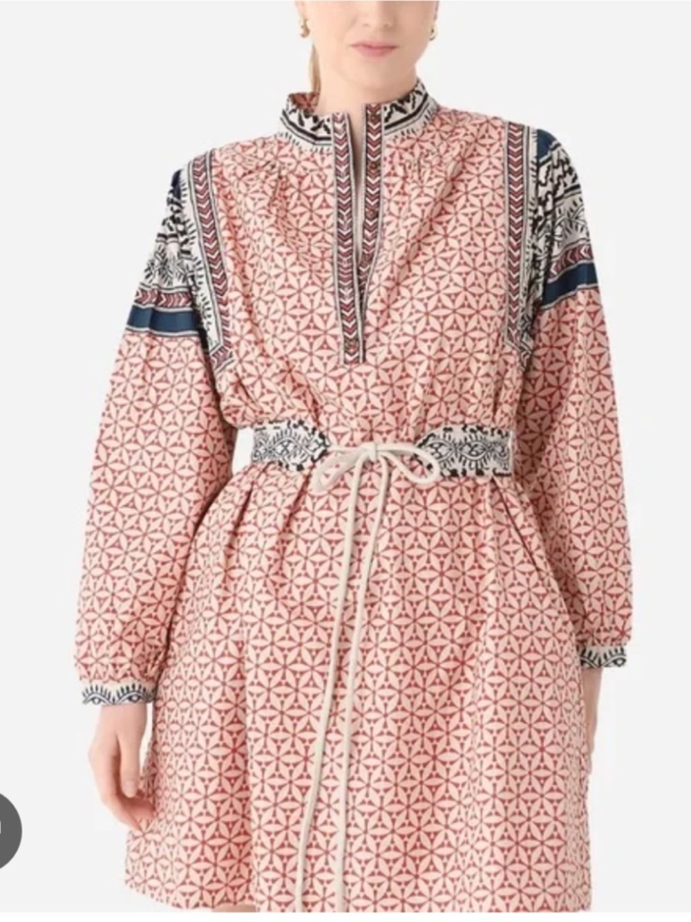 Xirena Pink long Sleeve Dress with Mandarin Collar Size XS